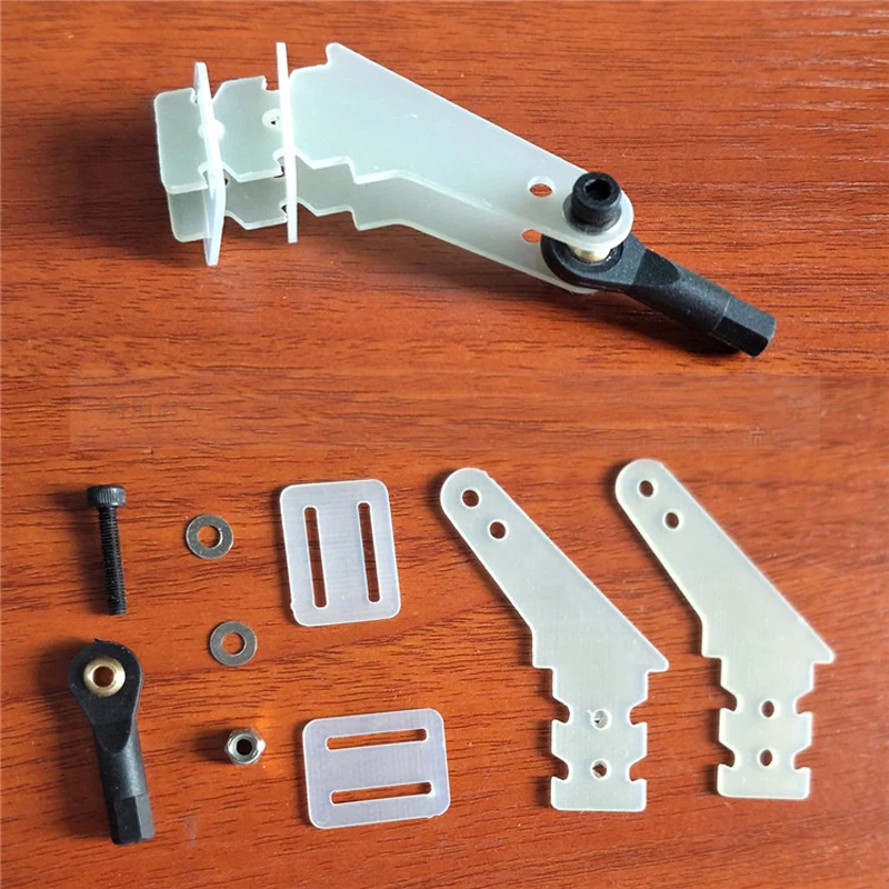 4PCS Glass Fiber Vertical Servo Rudder Rocker Arm Horn + Ball End Head Connecting Rod Set For 26-50CC Oil-powed  RC Airplane