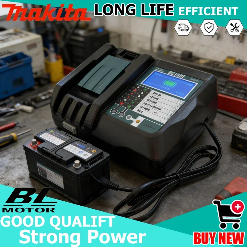 

Зарядное устройство Makita DC18RF для литий-ионных аккумуляторов, ток зарядки 3.5А, 14.4В/18В, для BL1830, BL1430, DC18RC, DC18RA, с USB-питанием