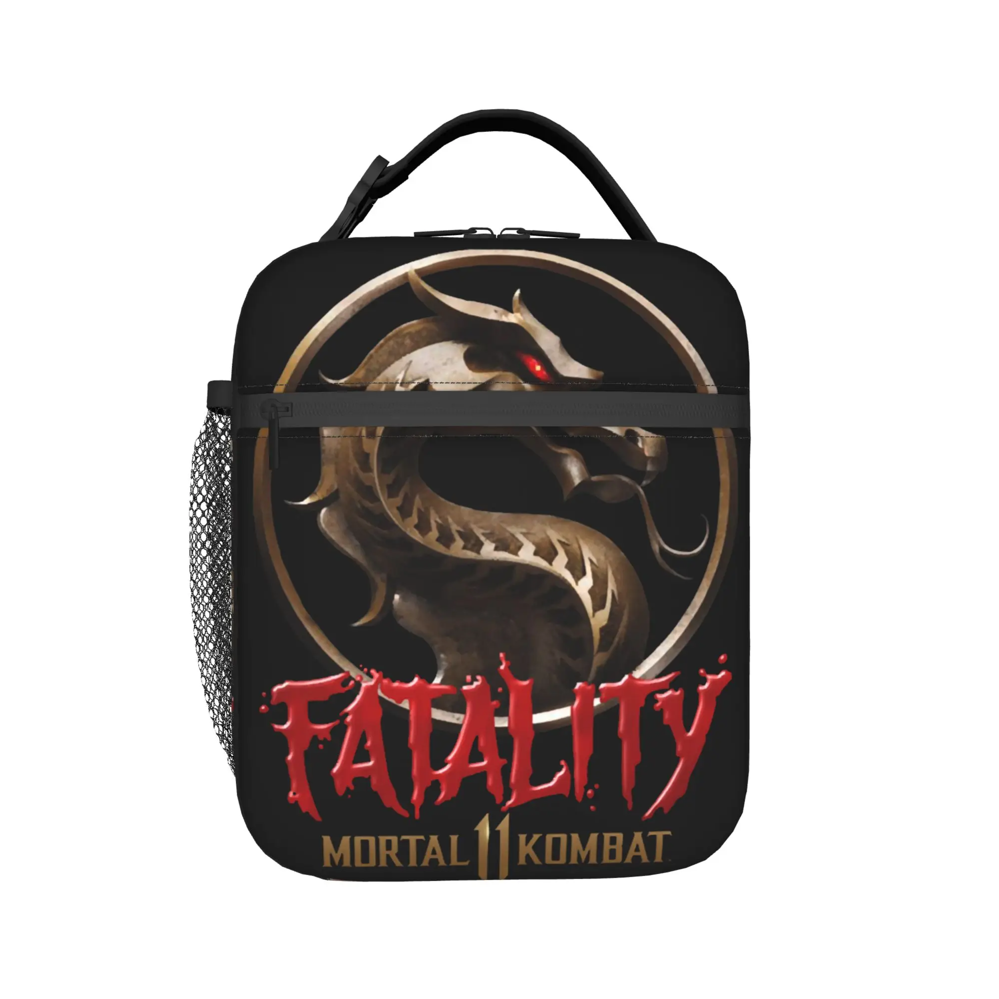 Mortal Kombat Retro Dragon Logo Insulated Lunch Bag Leakproof Scorpion Mk11 Meal Container Cooler Bag Tote Lunch Box Work