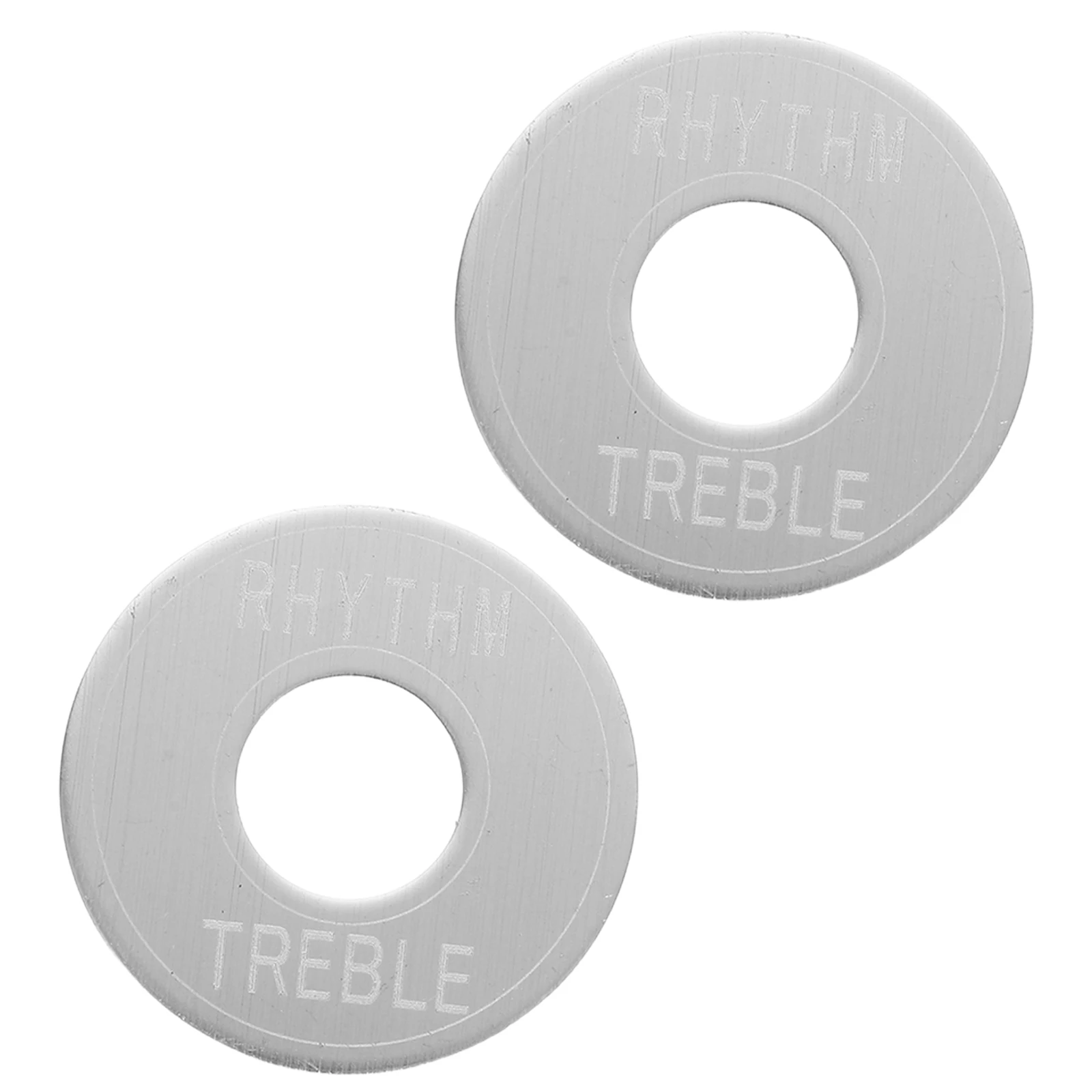

2 Pcs Guitar Accessories Control Selector Ring Switch Bezel Rhythm Treble Pickup Metal Toggle Surround Washer Labels