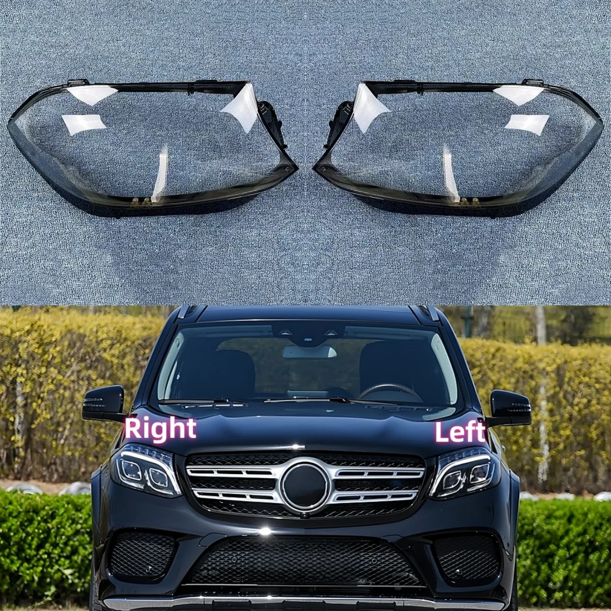 

Для Mercedes Benz GLS 2015 2016 2017 2018 2019 X166 GLS350 GLS450 Замена автомобиля прозрачная фотооболочка стекло фары