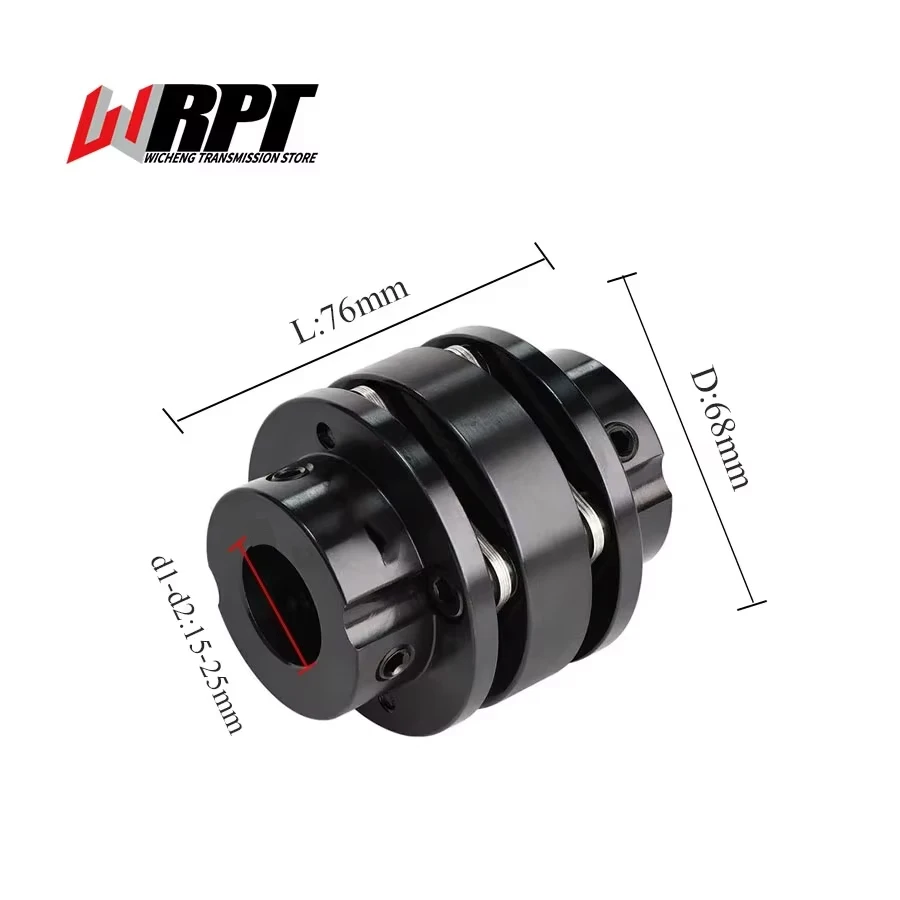 CLTG Coupling Double Diaphragm With Keyway 45# Steel High Torque Stepped Flange Coupling CLTG-68X76 CNC Driving Parts