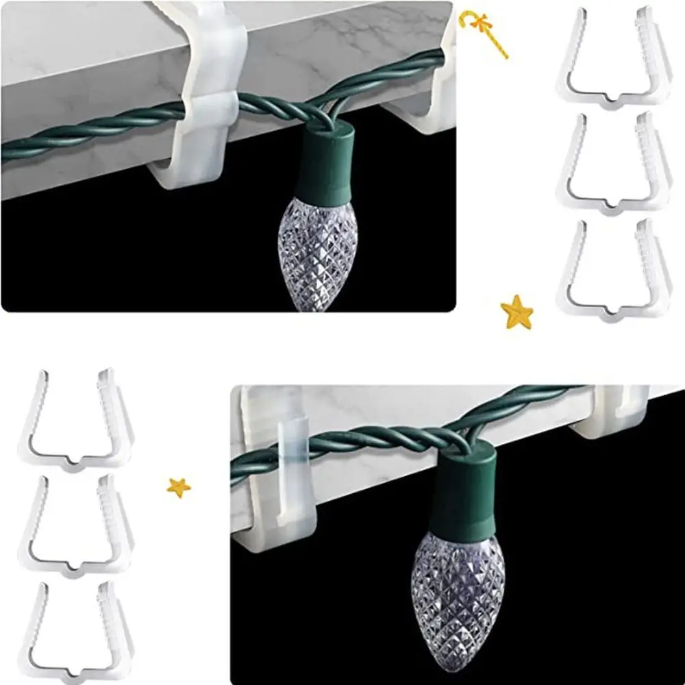 10pcs Plastic Christmas Light Hanger Hooks Weatherproof Practical Gutter Clips Sturdy Fascia Boards Clips Home Decor