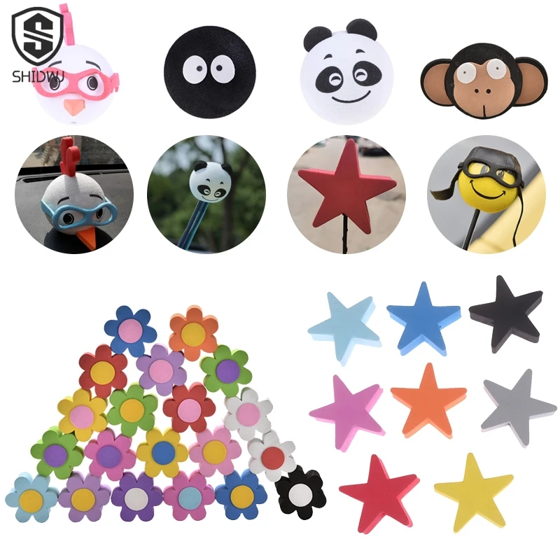 

1Pcs Cute Funny Cartoon Animals Antenna Balls Plush EVA Foam Aerial Toppers Decoration Car Styling Roof Ornaments