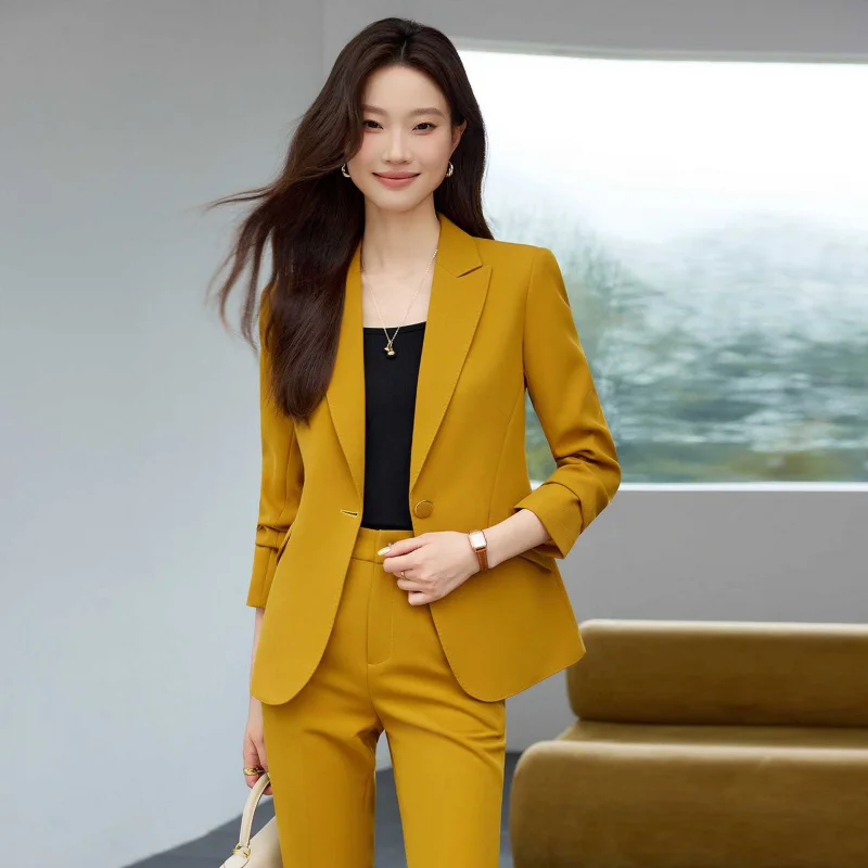 

High-end Elegant Women's Suit Set2025New Professional Wear White-collar Formal Wear fashion Commuter Workwear Two-piece Set