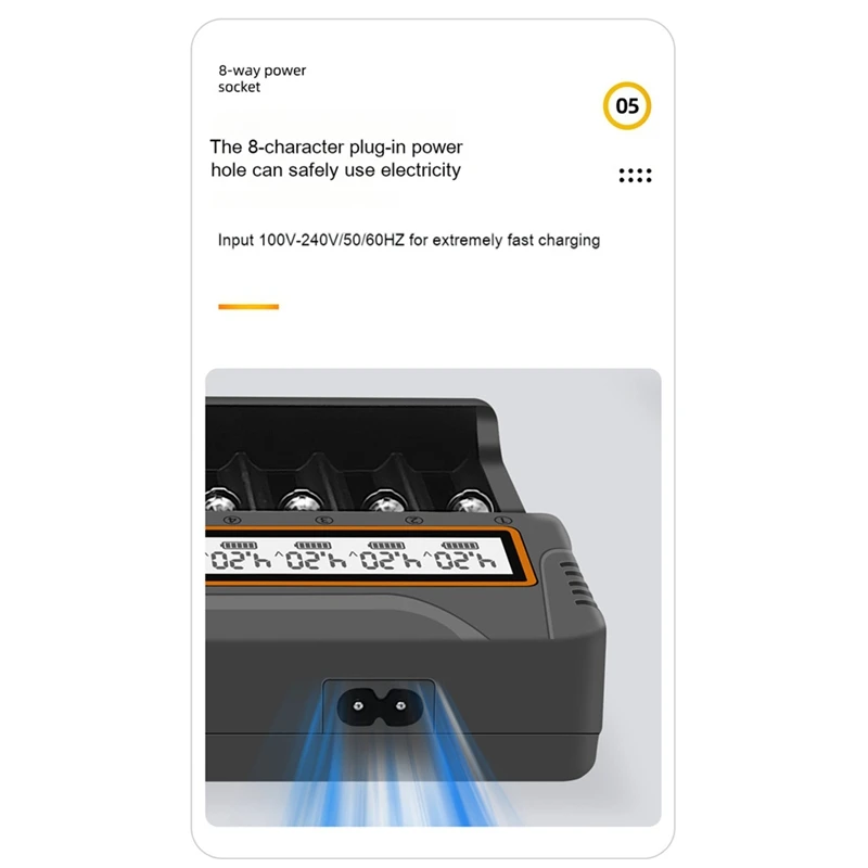 18650 Charger 12 Slots Aa.Aaa Nickel Metal Hydride/Lithium Battery Smart Universal Charger With Display US-Plug