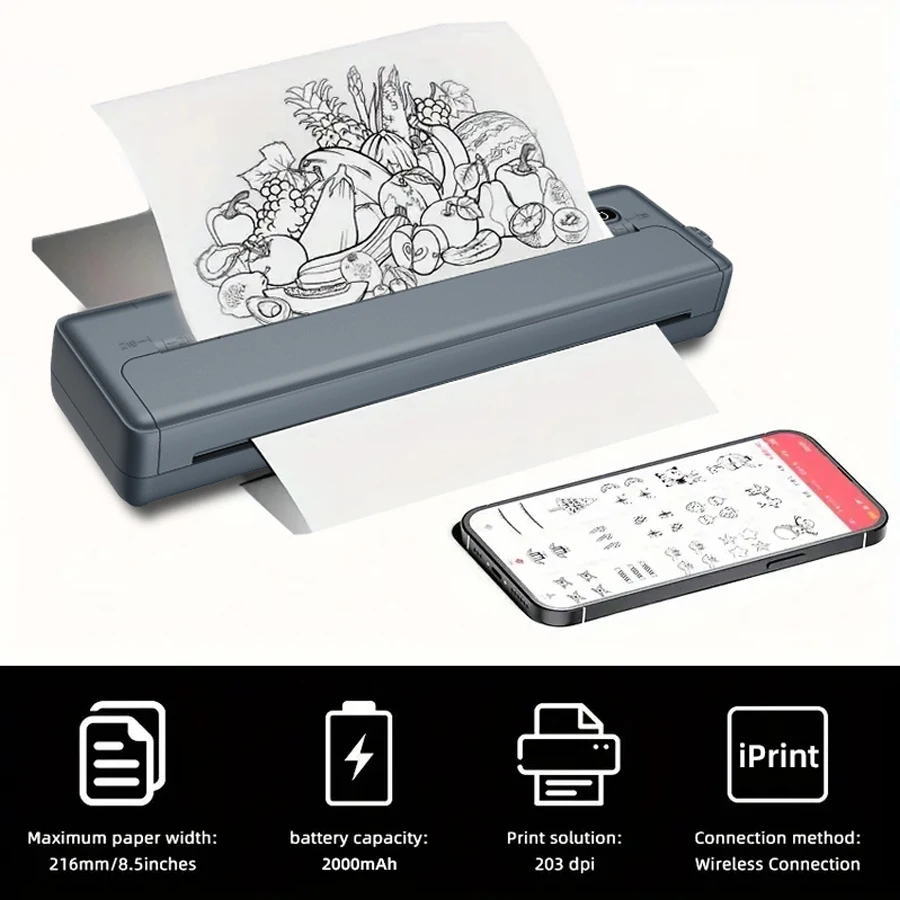 Imagem -05 - Impressora de Transferência Térmica Portátil go Impressora de Papel a4 Usb Bluetooth sem Fio Suporte a Smartphone Móvel Android Impresora