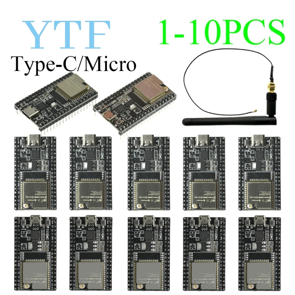 

1-10PCS ESP-32U Dev Board WiFi+ ESP32 Bluetooth-compatible Dual-Core Module With 2.4GHz Antenna Option For Smart Home