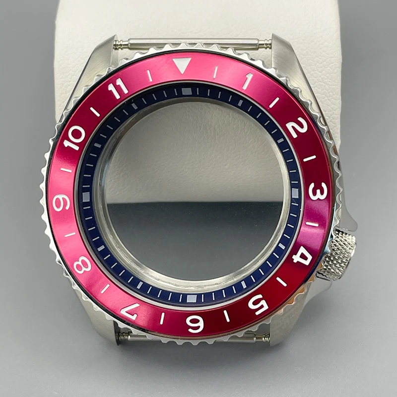 

Silver SKX007 Watch Case 42mm NH35 Case Flat Double Sapphire Glass 38mm Curved Bezel Insert For NH35 NH36 Movement 28.5 Dial