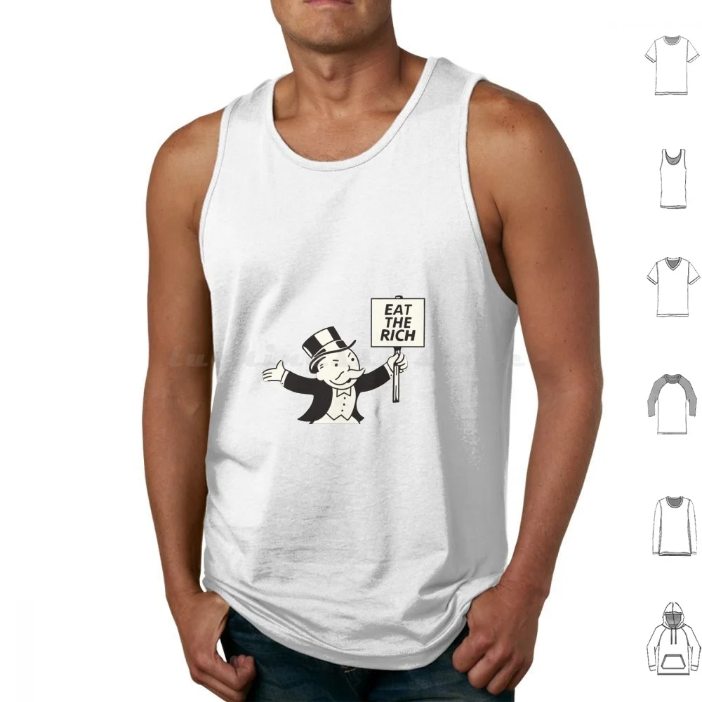 Eat The Rich Man Tank Tops Vest Sleeveless Bernie Sanders Bernie Sanders 2020 Vote Blue Aoc Fight The System Acab Black Lives
