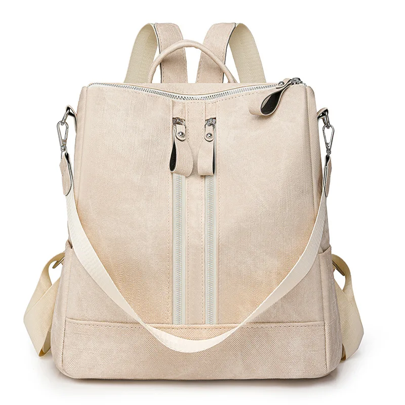 

Europe and the United States new PU soft shoulder bag female Joker large-capacity ladies waterproof backpack light bag