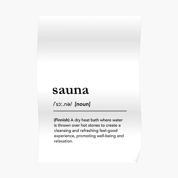 Sauna Definition Wellness Quote Finnis  Poster Modern Painting Vintage Print Funny Mural Room Picture Home Wall No Frame