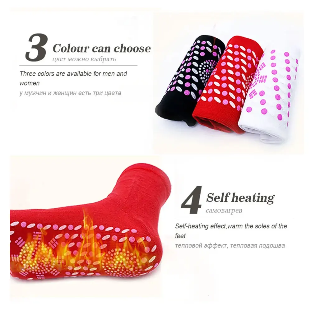 Turmalina Self-Heating Sock, Inverno Quente Cuidados de Saúde Térmica, Slimming Saúde Sock Curto, Terapia Magnética, Massagem Quente