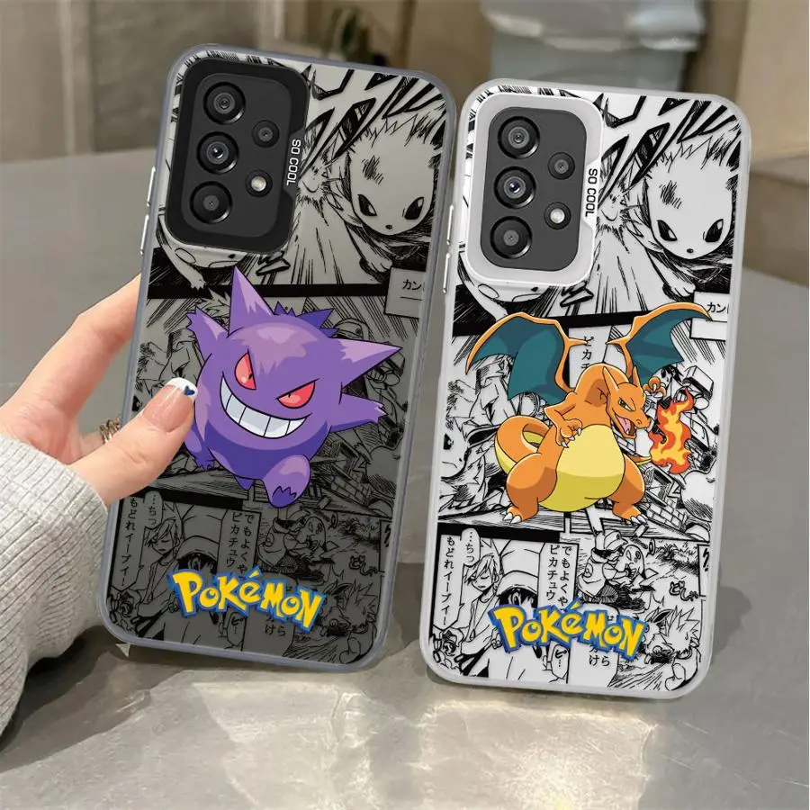 อะนิเมะร้อน Pokemon สําหรับ Samsung Galaxy A56 A55 5G A52 A54 A53 A36 A35 A26 A25 A24 A16 A15 A14 A34 A33 A32 ฝาครอบโทรศัพท์
