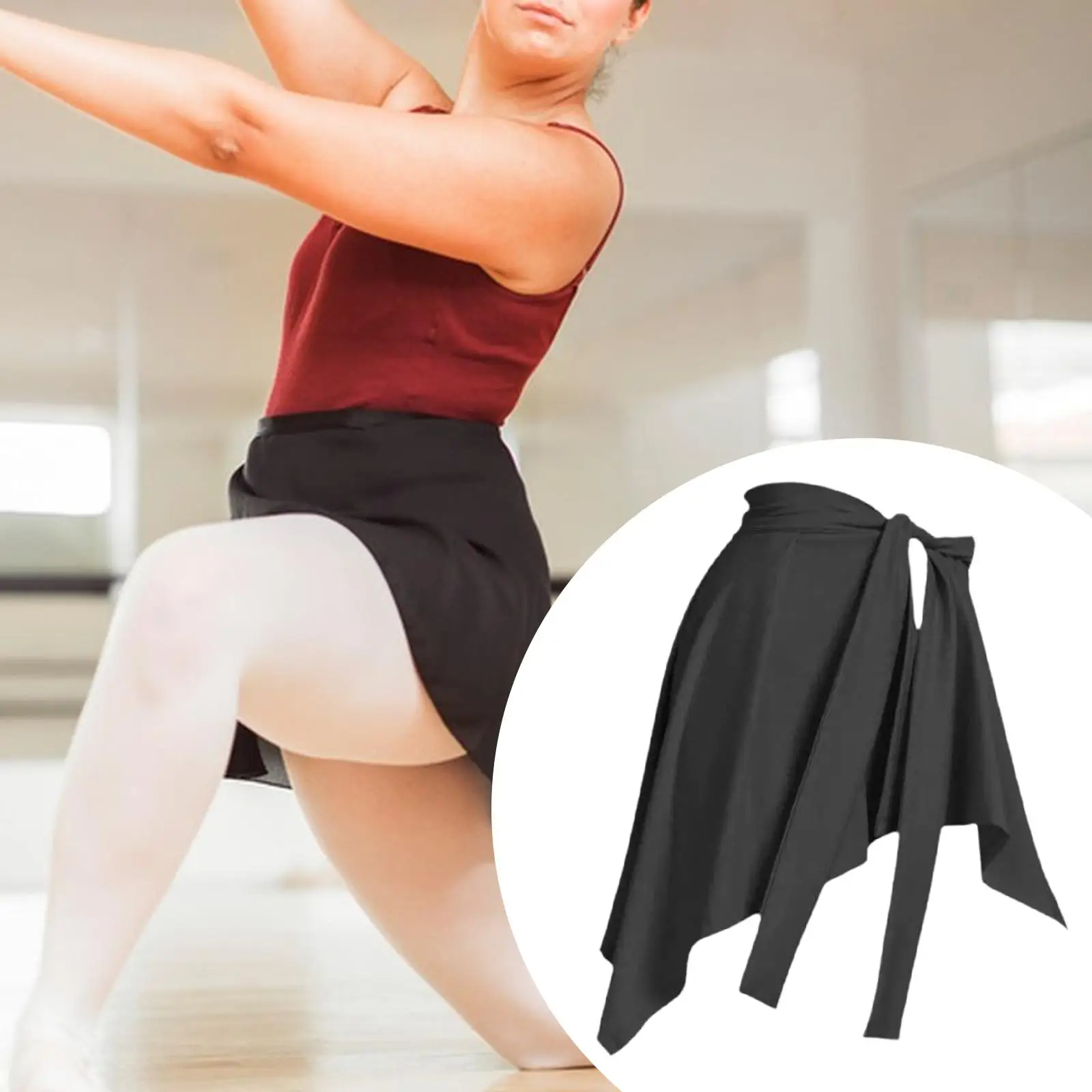 レディース ヨガ ラップ スカート カジュアル ブラック アクティブウェア 夏 ジョギング ヨガ ジム用