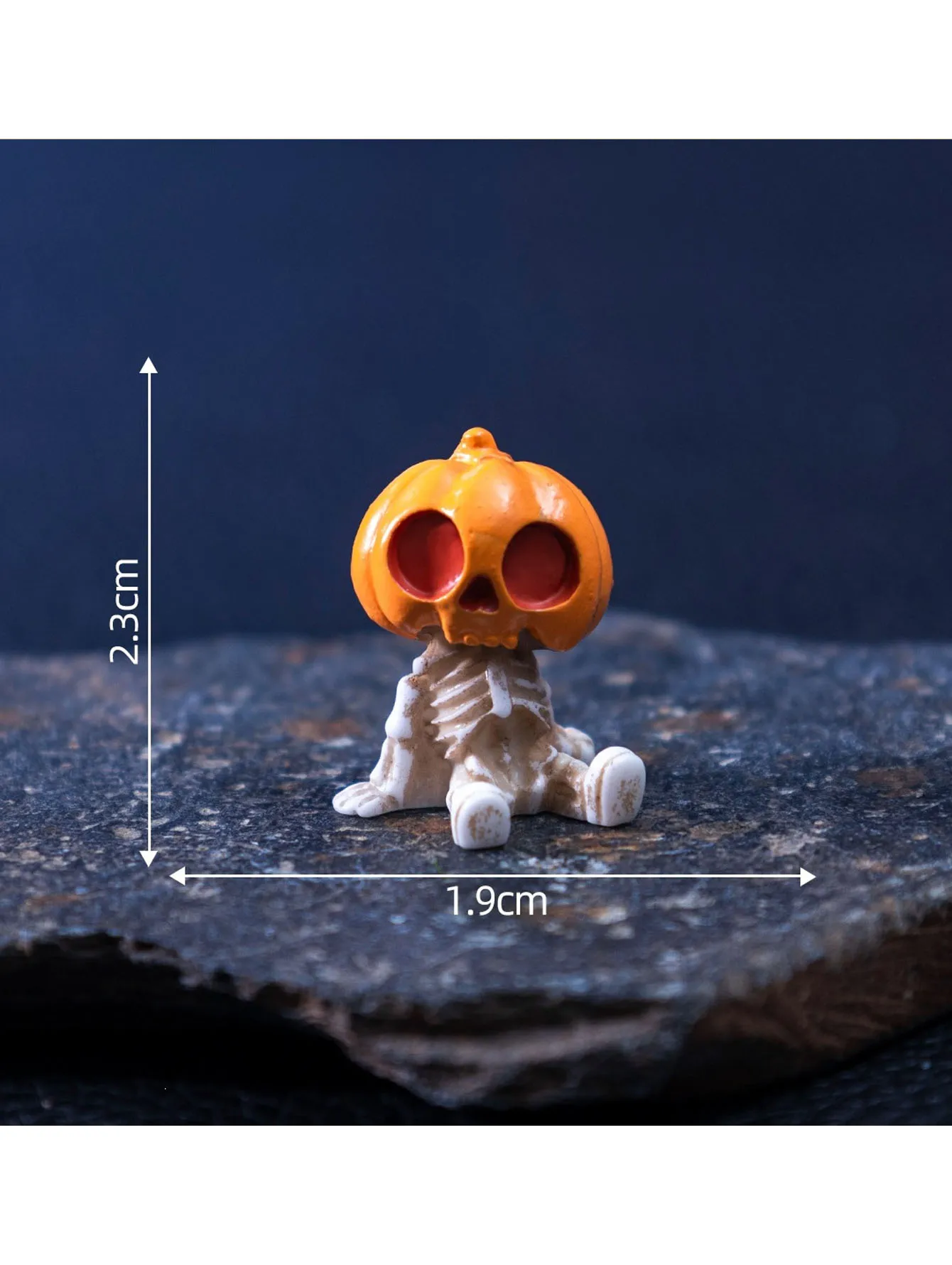 4/8-teiliges Halloween-Minifiguren-Set, Gruselige Harz-Dekorationen mit Kürbissen, Geistern und Totenköpfen für Party, Haus und Gartendekoration – Detail 10