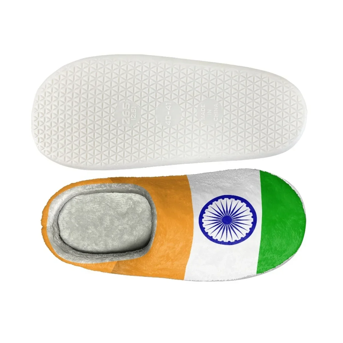 New Special Winter Warm Cotton Slippers For Men Home Wear-Resistant Indoor Slides India Flag Couple Women Shoes 2023