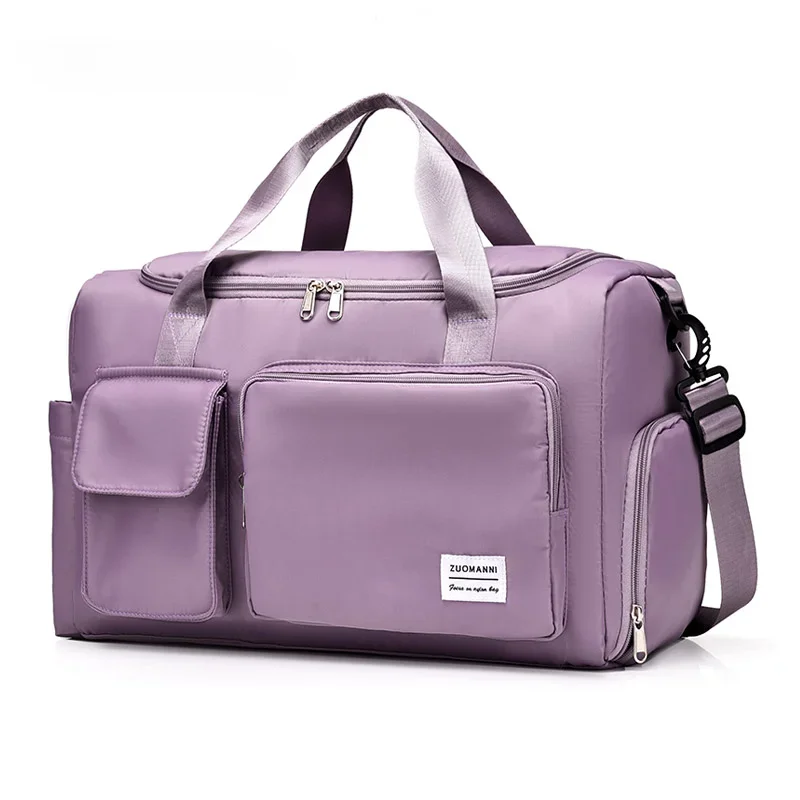 Bolso de viaje para mujer, bandolera de gran capacidad, de nailon, impermeable, para deportes, gimnasio