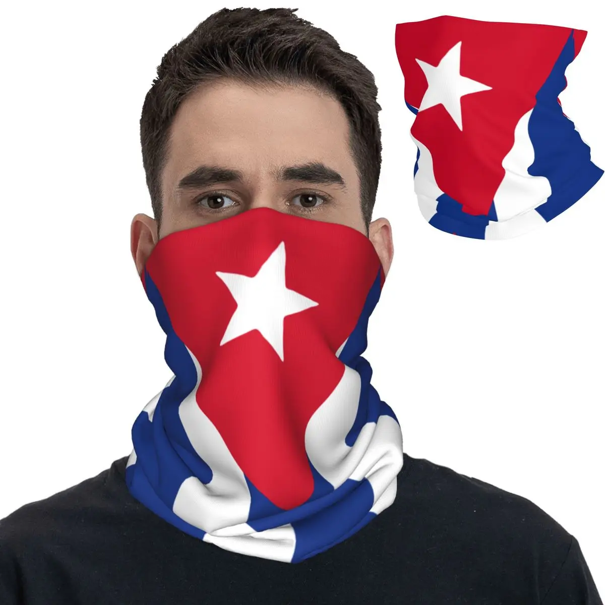 Flag Of Cuba Bandana Neck Gaiter Printed Cuban Mask Scarf Multifunctional Cycling Scarf Running Unisex Adult Washable