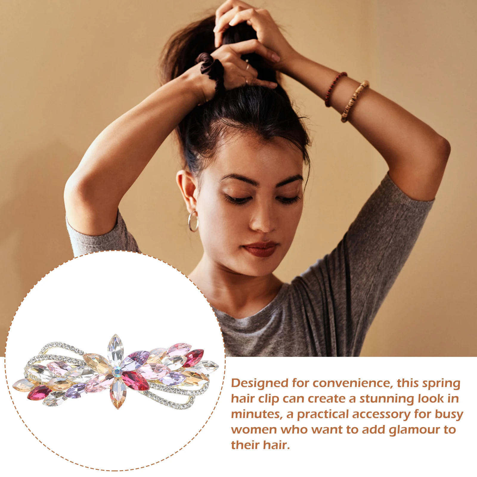 

Rhinestone Clips Colorful Accessories for Women Girls Spring Hairpins Vintage Accessories Thick Thin Hair Styling Hair Care