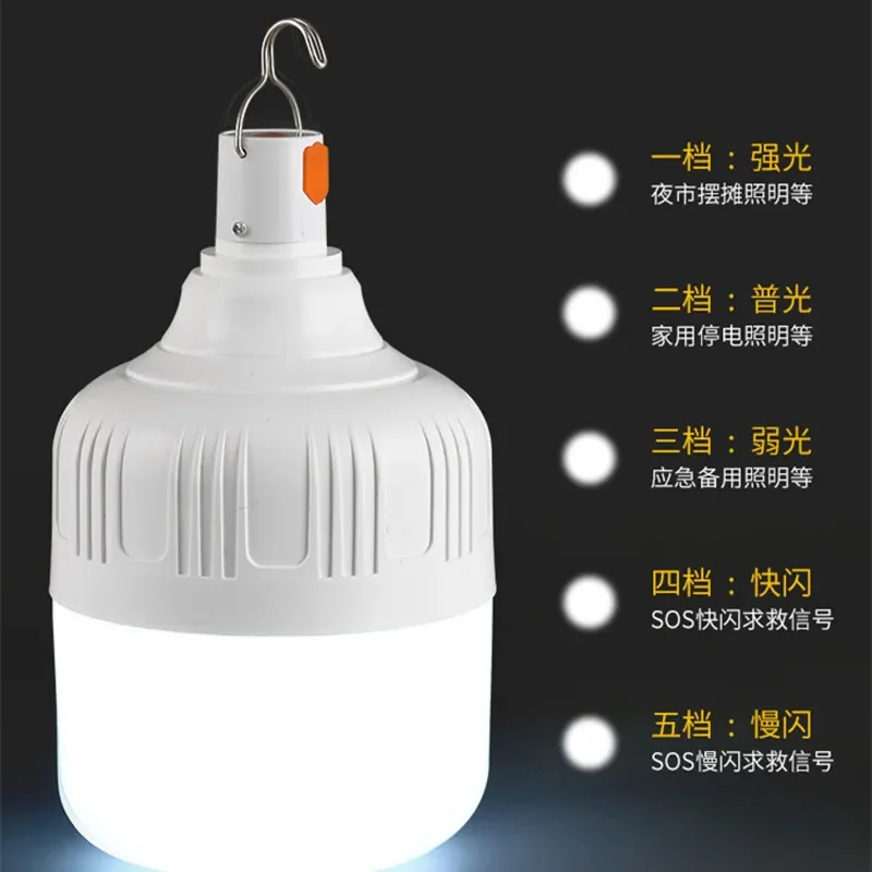 Outdoor Camping Supplies USB Charging Led Light Bulb 20W-200W Emergency Lights Hook Up Fishing Portable Lantern Light Hiking