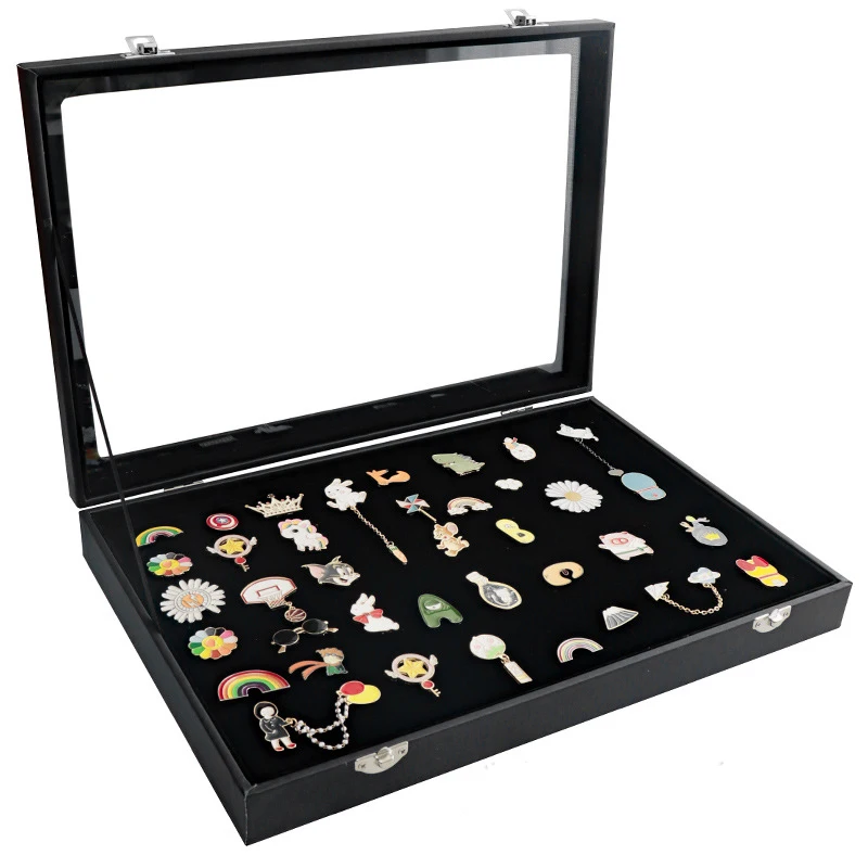 

Pin Display Case Breastpin Medal Display Box Storage Box Dust-Proof Brooch Box Display Rack Jewelry Medal Collection Display Box
