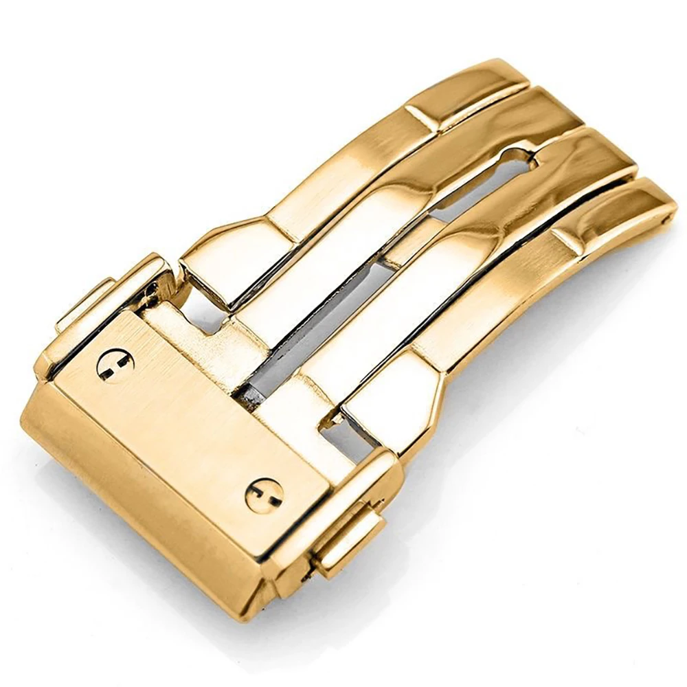 22 مللي متر أعلى جودة الفولاذ المقاوم للصدأ مشبك ل Hublot حزام الانفجار الكبير الرجال المطاط الجلود حزام الساعات ماتيل للطي مشبك اكسسوارات