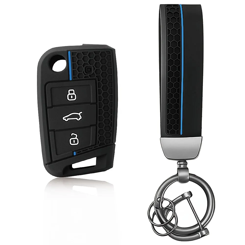 Car Key Fob Cover for VW Golf 7 Polo T-Cross T-Roc Touran Tiguan Skoda Octavia Seat Leon
