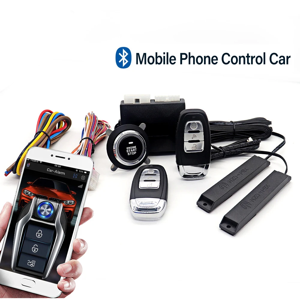 12V Car Alarm LCD  Mobile Phone Engine  Remote Control Anti-theft Keyless Entry Start System Auto Start Stop Ignition System