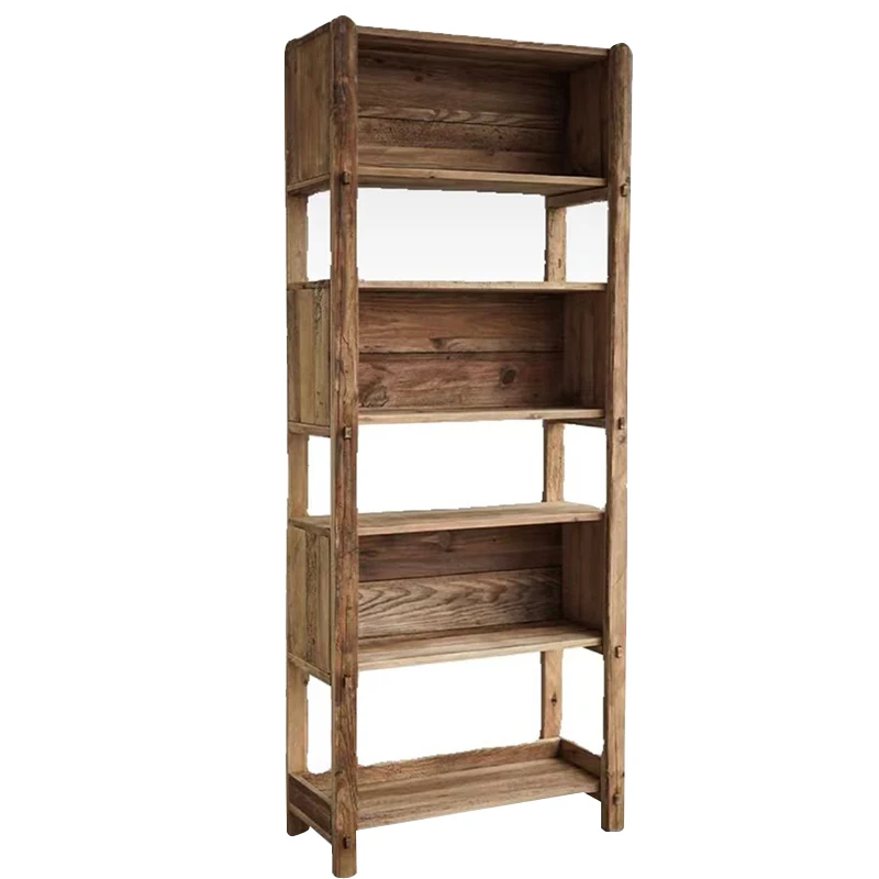 

Solid wood floor-to-ceiling shelves, multi-layer bookcases against the wall, multi-functional storage racks, log design