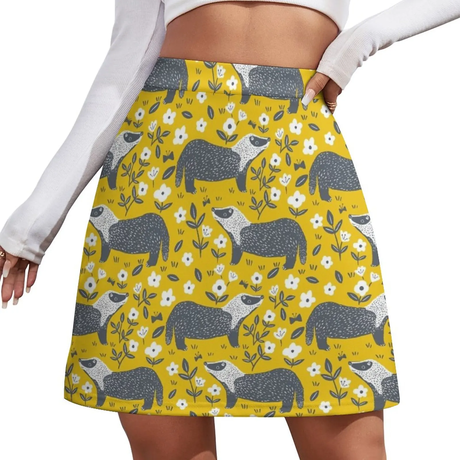 Badgers Mini Skirt mini denim skirt new in clothes japanese style skirts