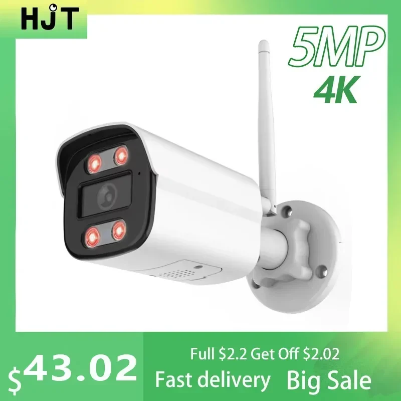 HJT 3.6mm  5MP 4K 8MP WIFI IP Camera 4G SIM Smart Detection Two Way Audio Onvif CCTV Video Surveillance Security Camera