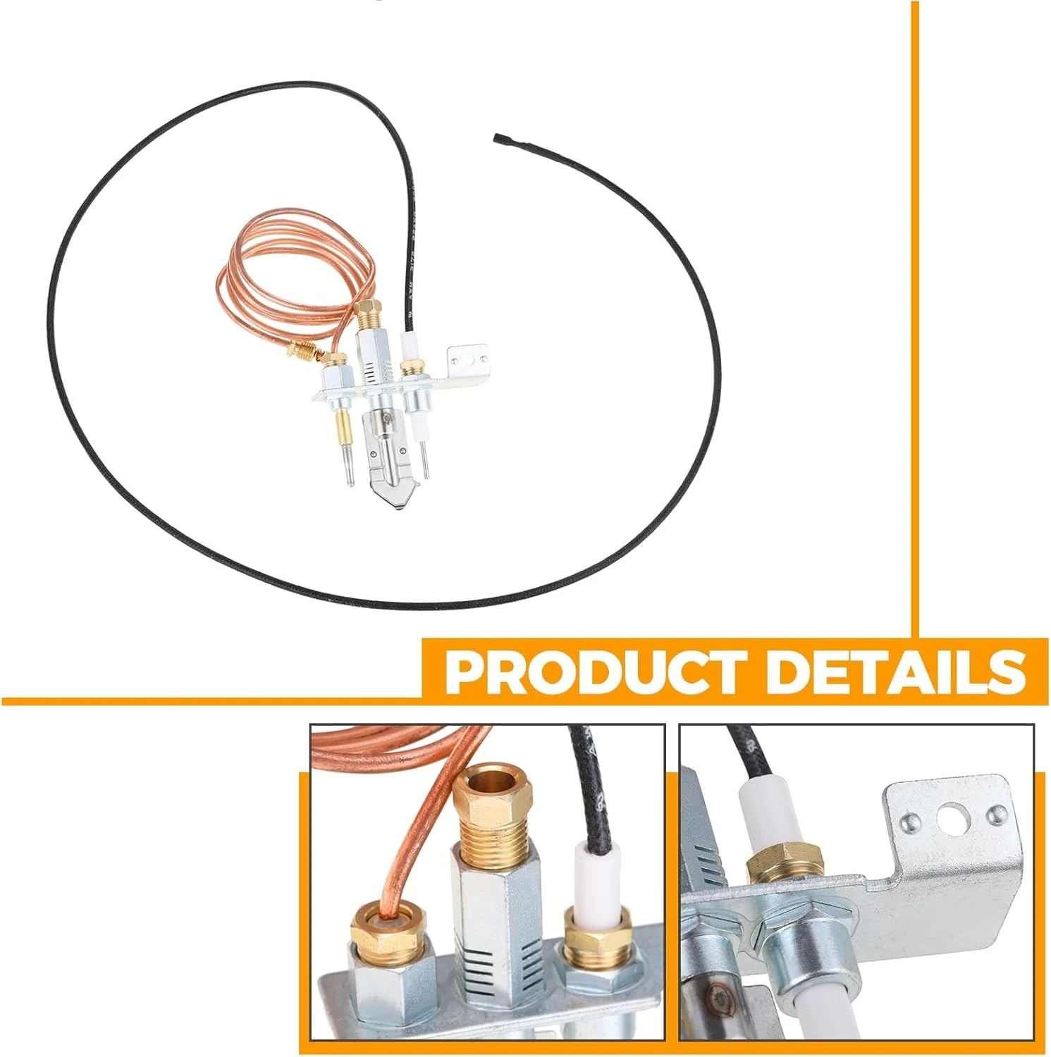 1pc Safety Burner Pilot Kit M9 Thermocouple 9.5”Spark Ignition Gas Water Heater Propane Igniter Kit for Natural Gas Heater
