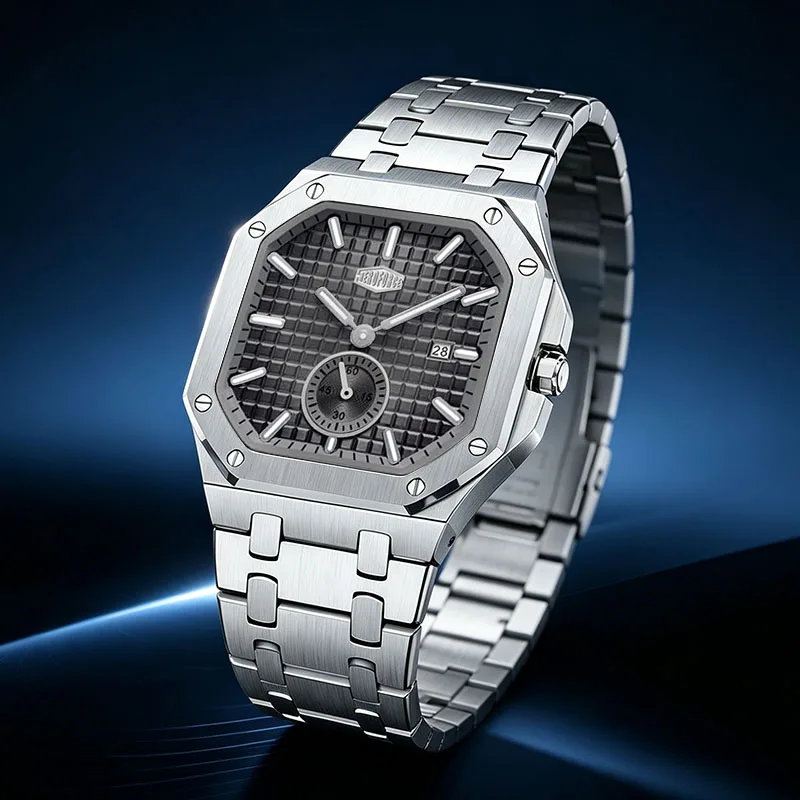 HEROFORCE Brand Top Hot Sale Quartz Wristwatches For Men Luxury Luminous Waterproof Stainless Steel Auto Date Men's Watch Reloj