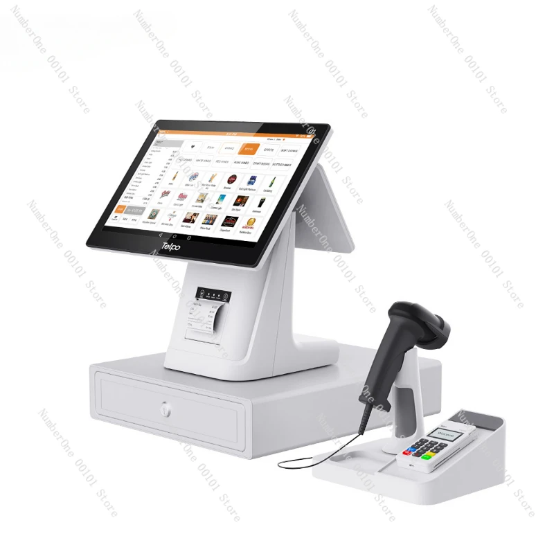 

C1 кассовый аппарат с двумя экранами Android POS-терминал со встроенным принтером