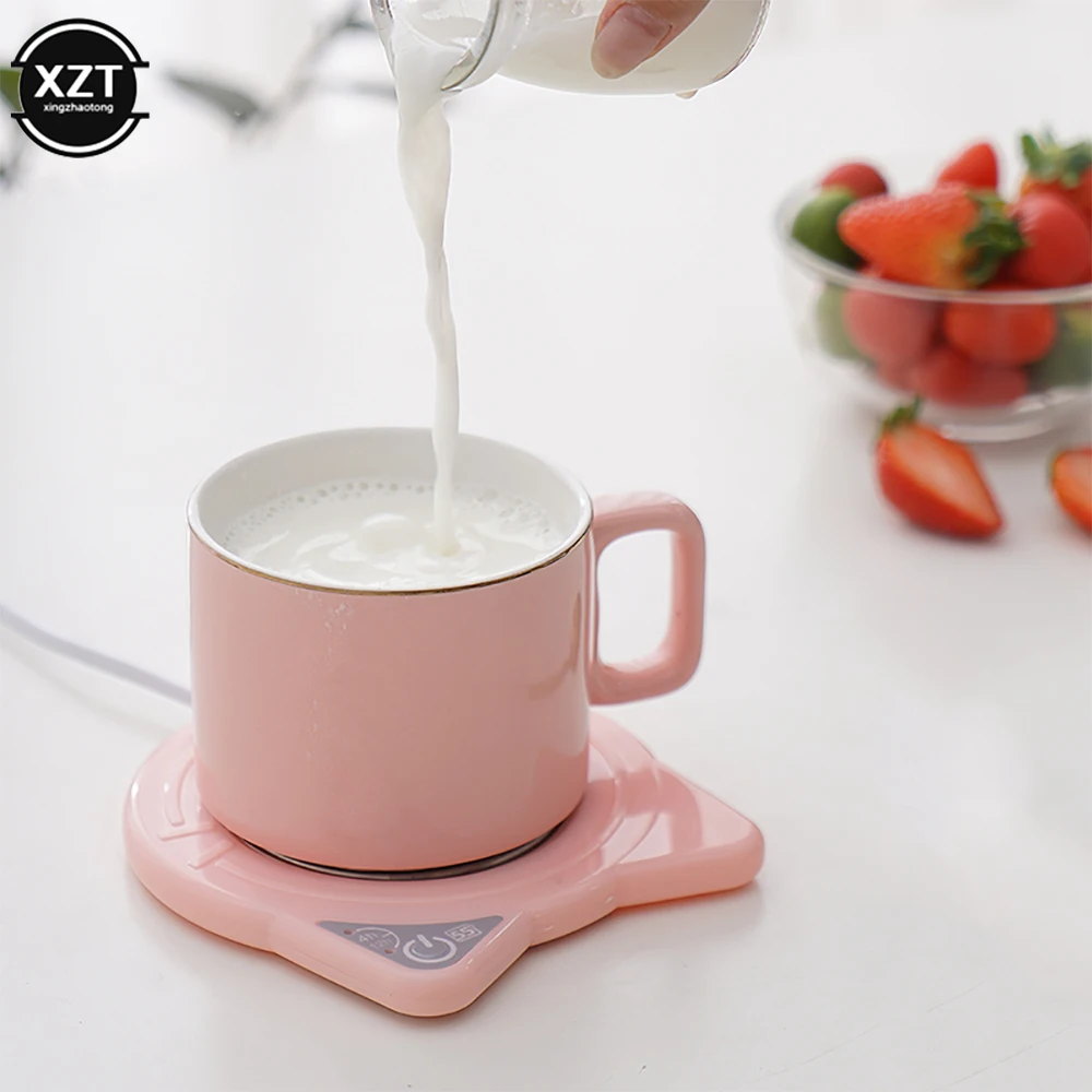 Cute Portable Cup Heater Smart Constant Temperature Heating Coasters Tea Milk Coffee Drink Tray Mug Pad