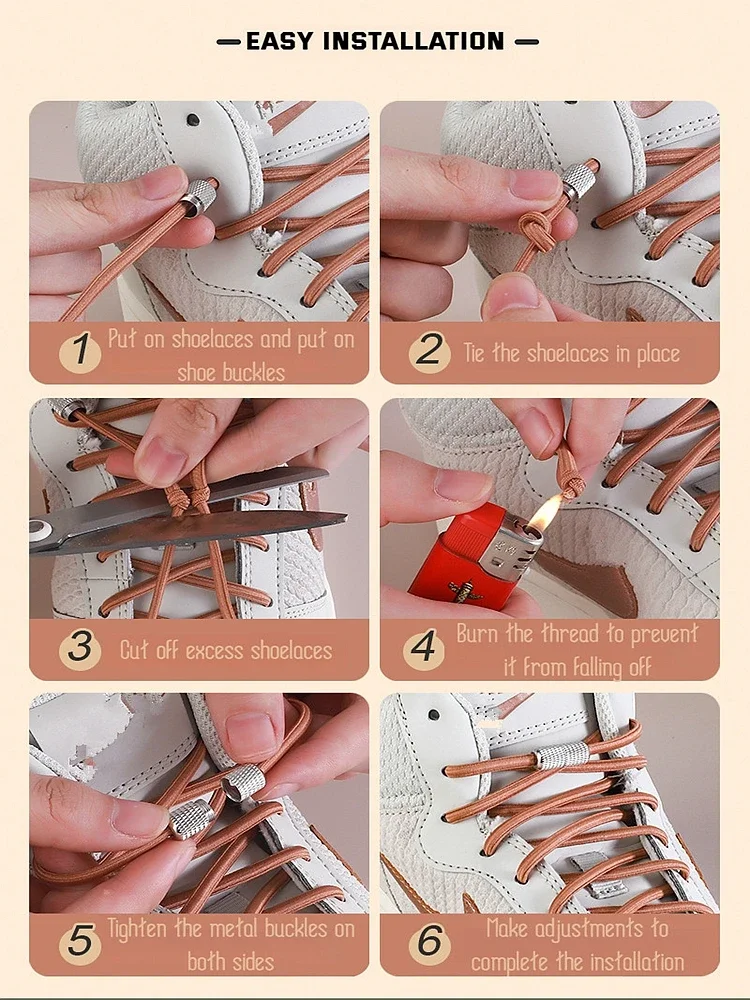 Round Elastic Shoelaces for Sneakers
