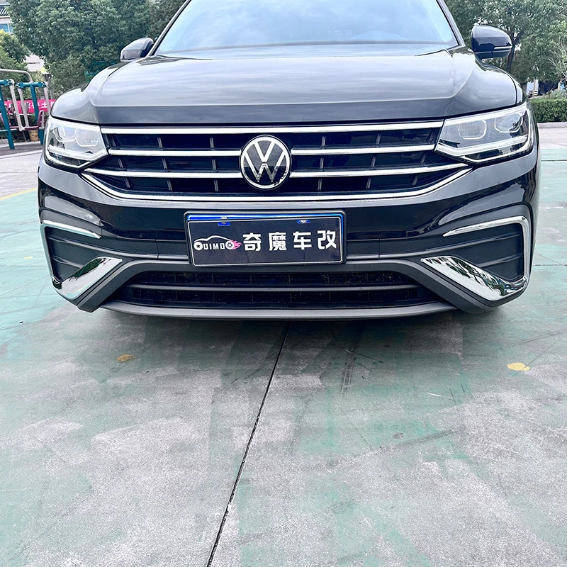For VW Tiguan Mk2 Chrome Plated Bright Strip Front Fog Lamp 2021 2022 2023 Tiguan MK2 Chrome Car Accessories