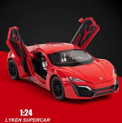 1:24 LYKAN Hypersport Diecasts & Toy Vehicles Metal Car Model Sound Light Collection Car Toys For Children Christmas Gift