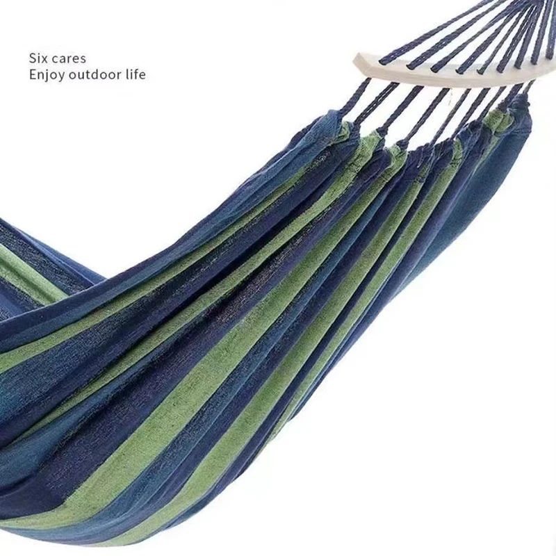 Single Wide Thick Canvas Hammock Outdoor Camping Backpackaging Leisure Swing Portable Hanging Bed Sleeping Swing Hammock