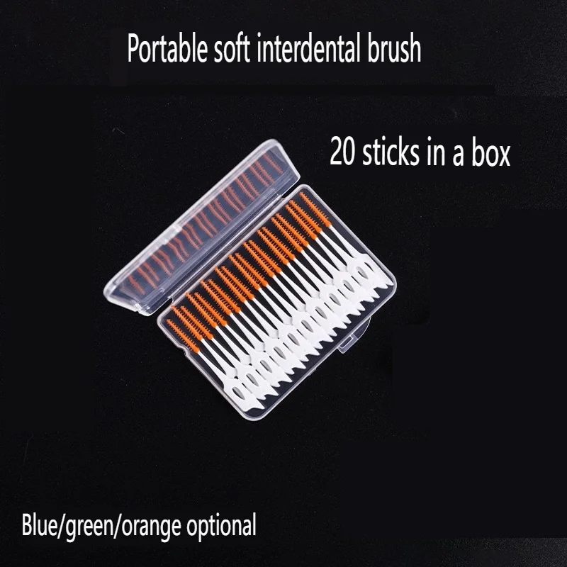 20 Pcs/box Silicone Interdental Brushes Super Soft Dental Cleaning Brush Teeth Cleaner Dental Floss Toothpicks Oral Care Tools