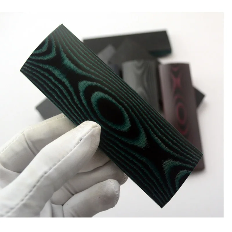 2 Pieces of DIY Knife Handle Material - Micarta, Available in Black-Red, Black-Green & Black-White, 120x40x8mm;160x50x8mm