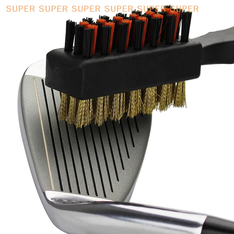 Portable Metal Lightweight Nylon Brushes for Golf Balls Shoes Golf Club Brush Groove Cleaner Dual Sided Cleaning Tools