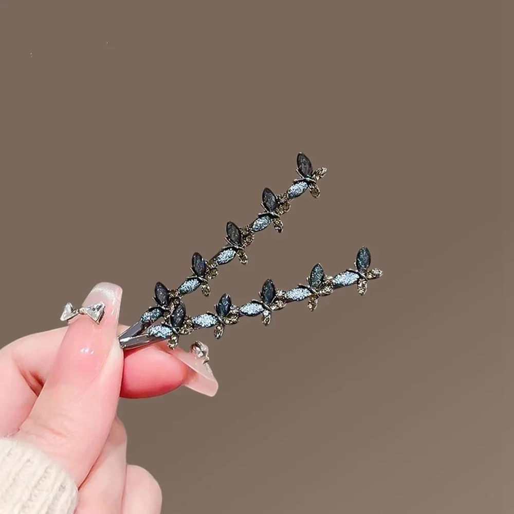 Neue exquisite Haarklammern Strass Schmetterling Mode Haarnadeln Frauen Mädchen Seite Pony Haarschmuck