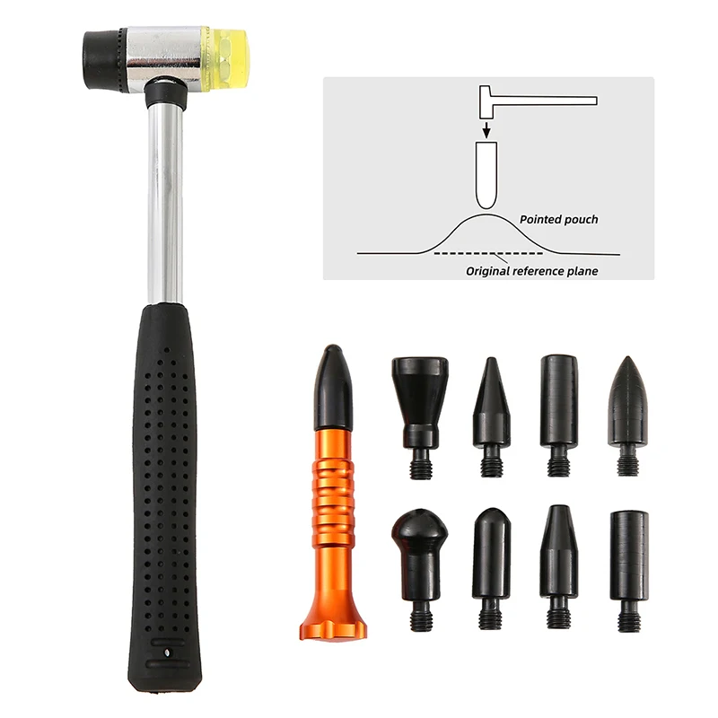 Car Dent Hammer Repair Dings Paintless Dent Repair Tap Down Pen Hail Dent Removal Tool Kit Car Body Flattening Pen