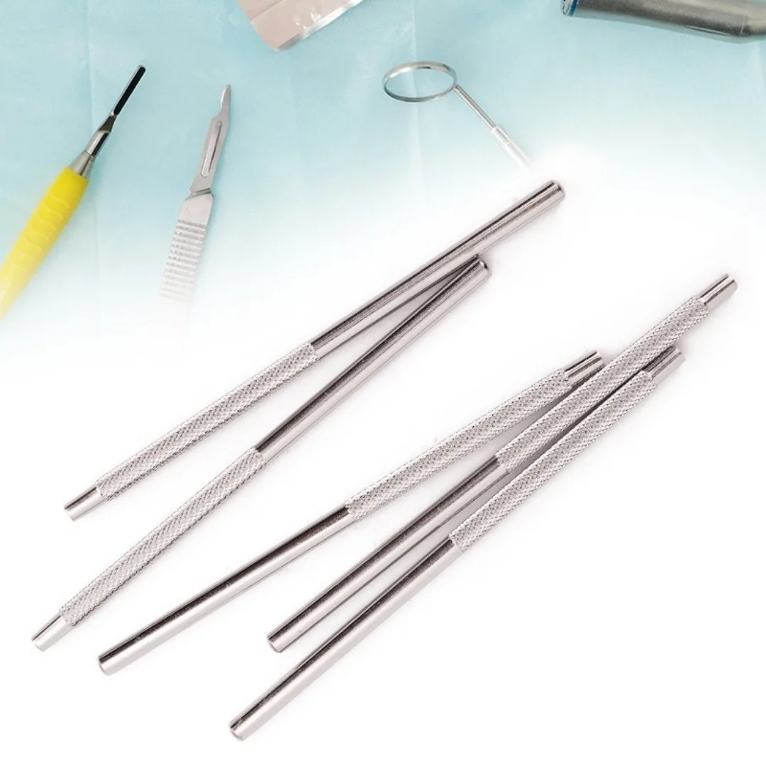 10 قطعة من الفولاذ المقاوم للصدأ مقبض مرآة الأسنان فحص الأسنان مقبض مرآة مقبض واحد بدون عدسة مقبض قابل للفصل أداة طب الأسنان