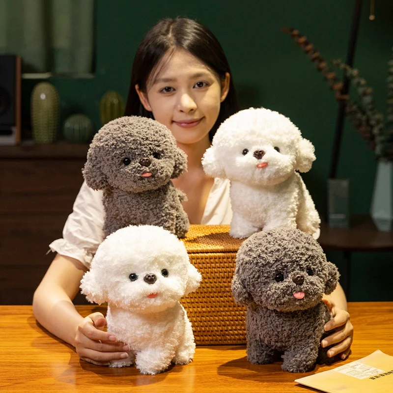 20/30CM Cute Bichon Frise Plush Toys Soft Stuffed Animal Doll Lovely Puppy Dog Pet Toy