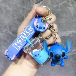 Disney Stitch Keychain Cute Student Dolls School Bag Pendant Cartoon Figure Lilo & Stitch Couple Charm Accessories New Year Gift