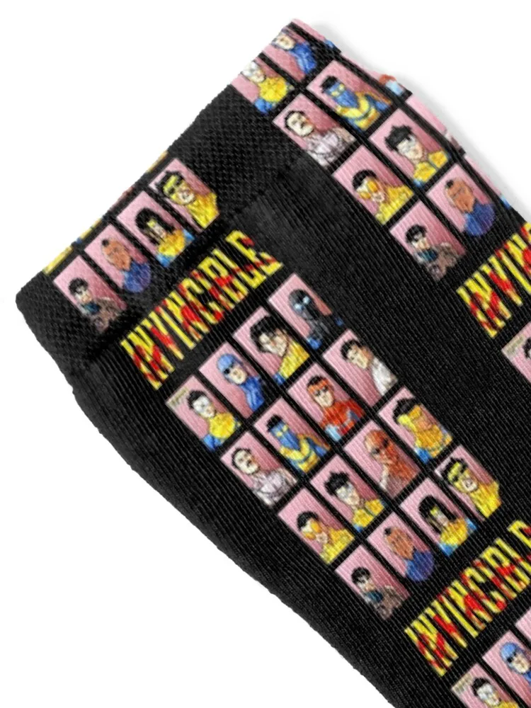 Invincible Superhero Characters Socks floor japanese fashion essential Thermal man winter Socks For Man Women's