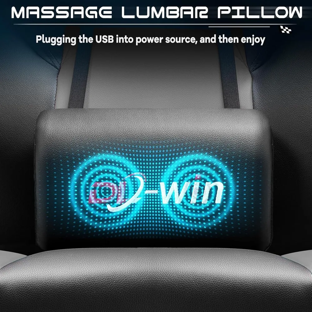 Adult gaming chair with foot pedals, ergonomic electronic gaming chair with waist massage